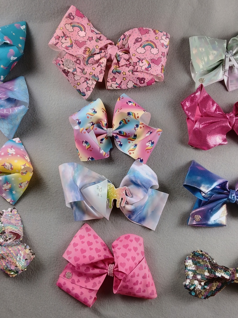 JoJo Siwa dance bows Medium and Large Lot Of 12 Great Condition